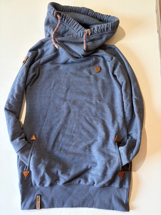 Naketano Tops - Naketano blue long hoodie hooded sweatshirt dress women’s large cowl neck